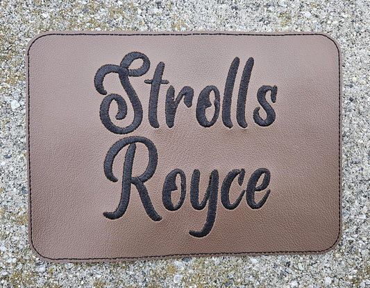 Embroidered Faux Leather Marine Vinyl Stroller Wagon Patch Strolls Royce