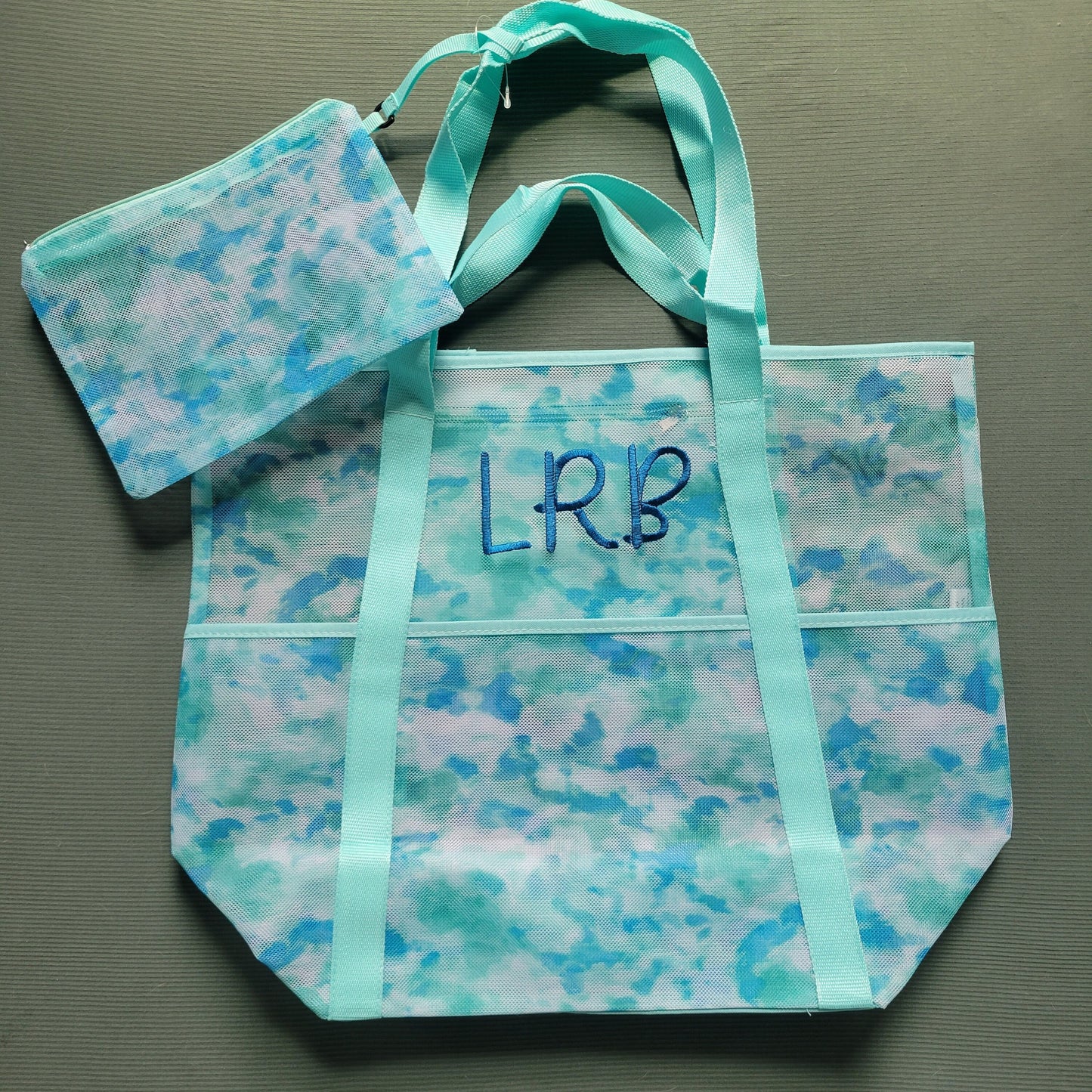 Embroidered Mesh Beach Bag