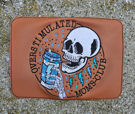 Embroidered Faux Leather Marine Vinyl Stroller Wagon Patch Overstimulated Moms Club