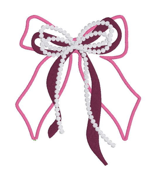 DIGITAL FILE Triple Cheer Bow Coquette Embroidery File - Machine Embroidery - Digital Download