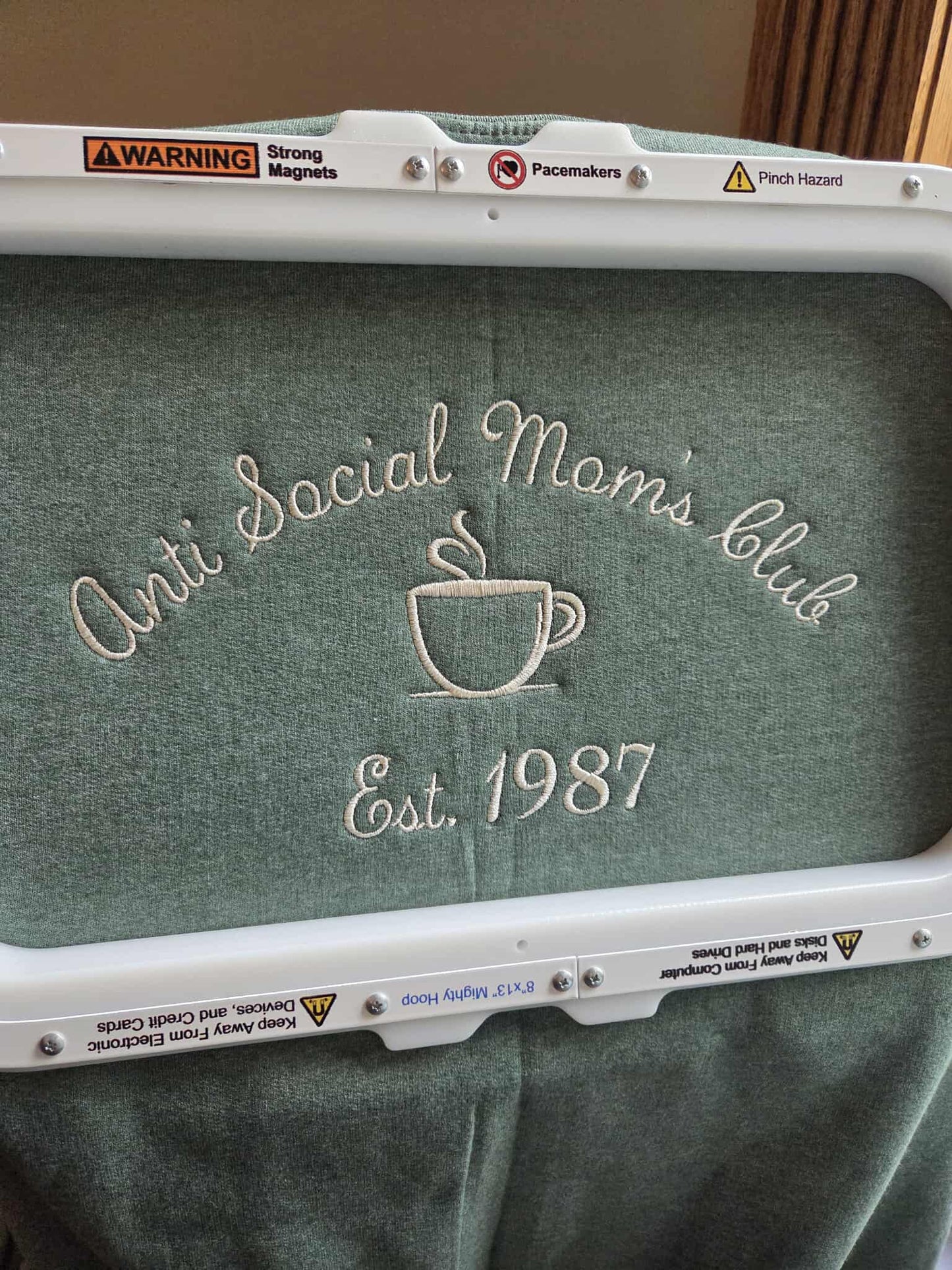 DIGITAL FILE Anti Social Moms Club Embroidery File - Machine Embroidery - Digital Download