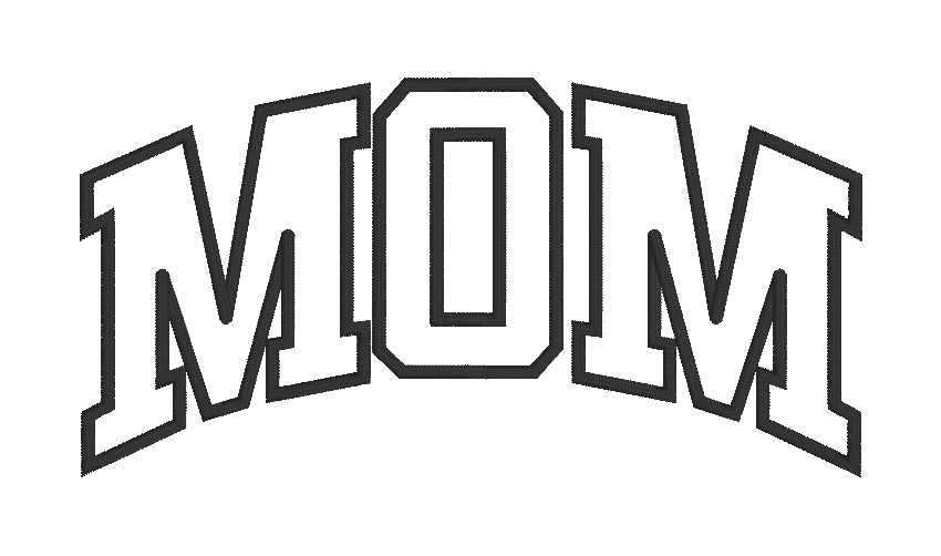 DIGITAL FILE MOM Curved Applique Embroidery File - Machine Embroidery - Digital Download
