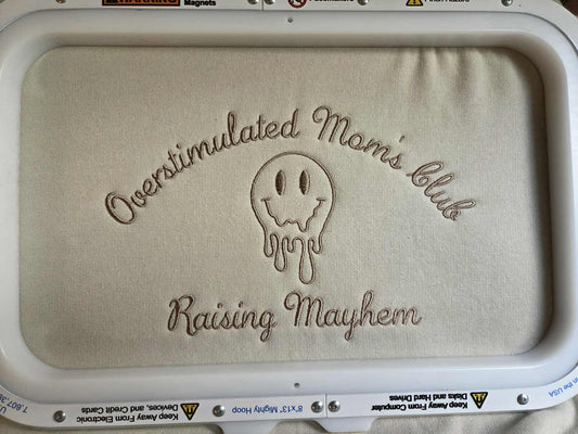 DIGITAL FILE Overstimulated Moms Club Embroidery File - Machine Embroidery - Digital Download