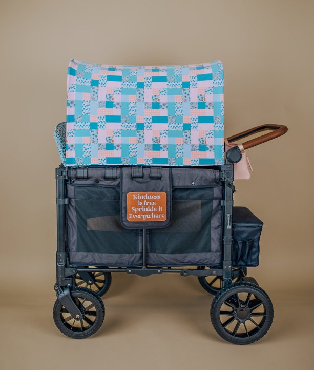 Embroidered Faux Leather Marine Vinyl Stroller Wagon Patch Kindness is free sprinkle it everywhere