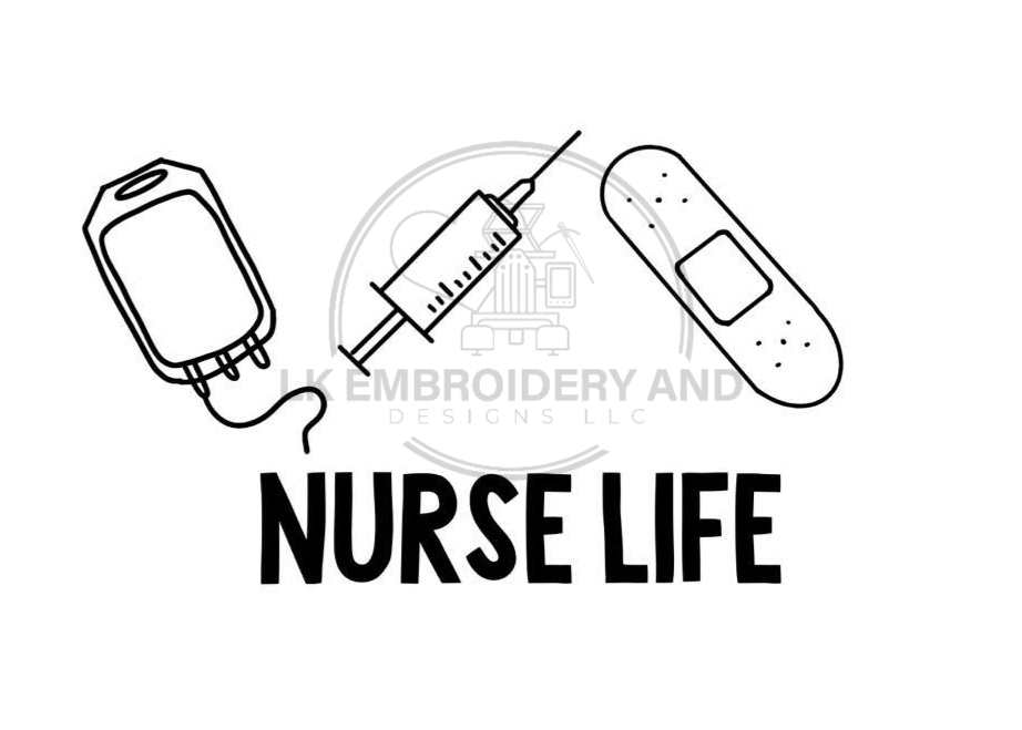 Nurse Life Embroidered TShirt - Comfort Colors