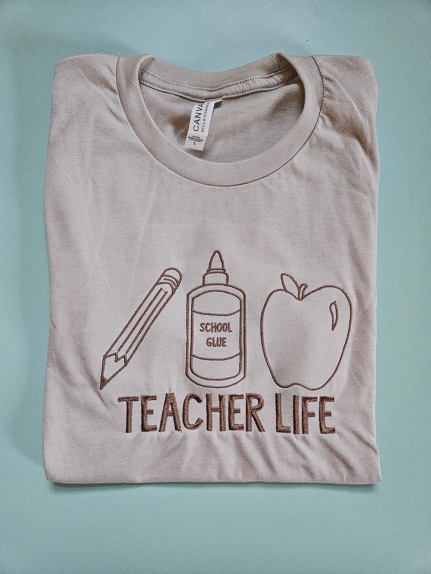 Teacher Life Embroidered TShirt - Comfort Colors