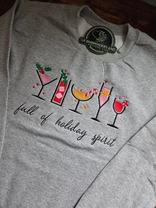 Full of Holiday Spirit Embroidered Crewneck Sweatshirt