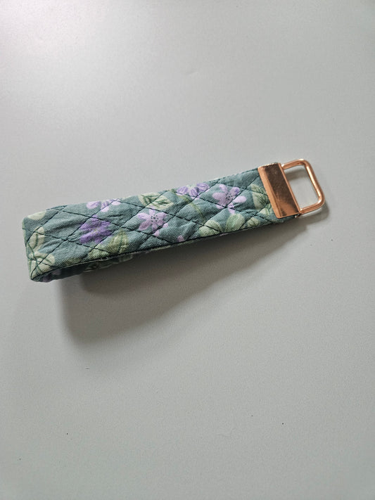 Green Floral Keyfob Wristlet