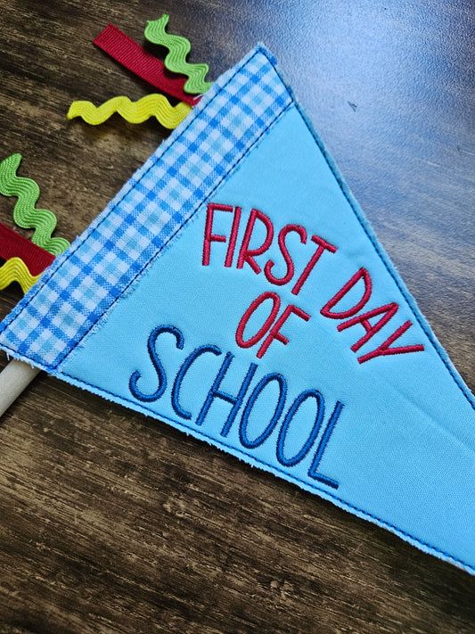 First Day of School Penant Flag