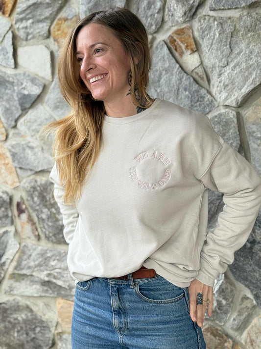 We Are The Wild Ones Women's Embroidered Crewneck Sweatshirt