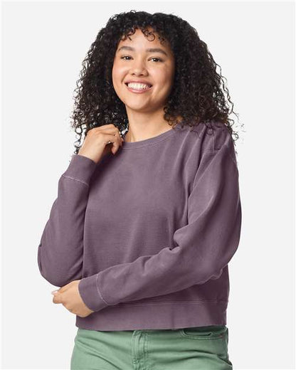Women's Garment-Dyed Mid-Length Crewneck Sweatshirt