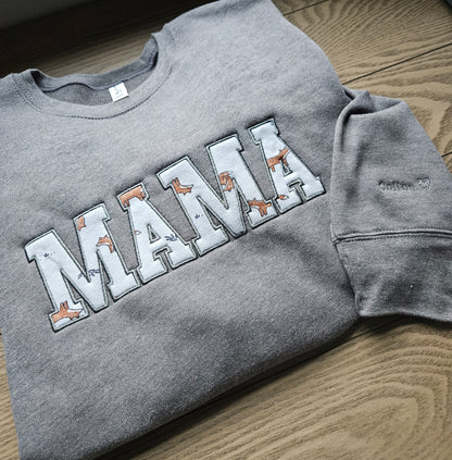 Embroidered Mama Onesie Applique Keepsake Sweatshirt Crewneck