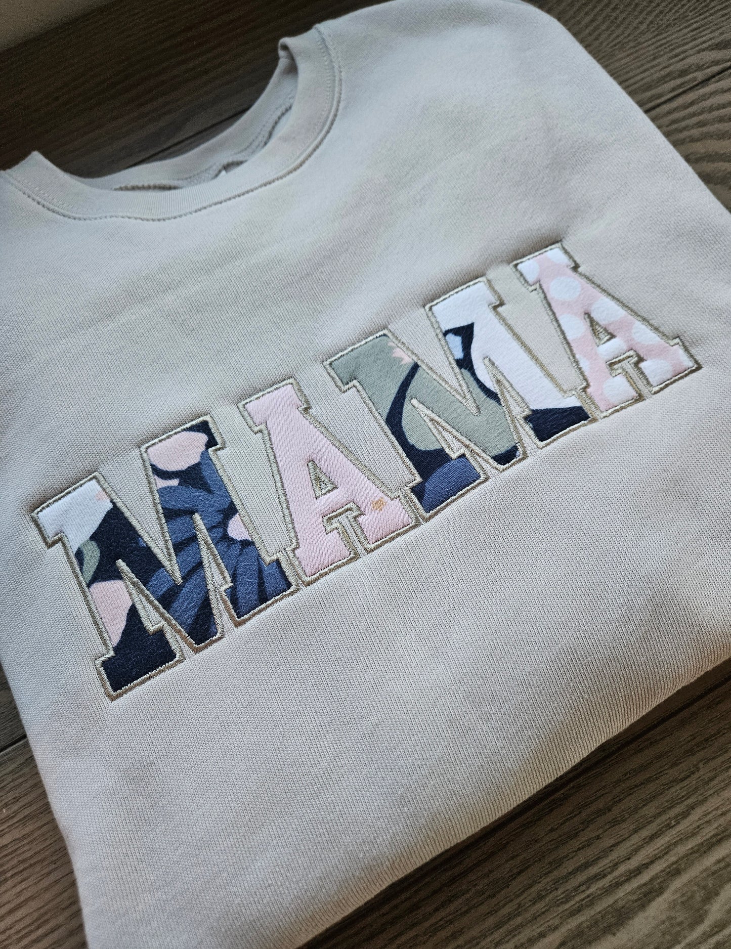 Embroidered Mama Onesie Applique Keepsake Sweatshirt Crewneck