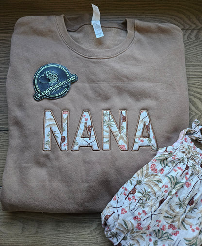 Embroidered Mama Onesie Applique Keepsake Sweatshirt Crewneck