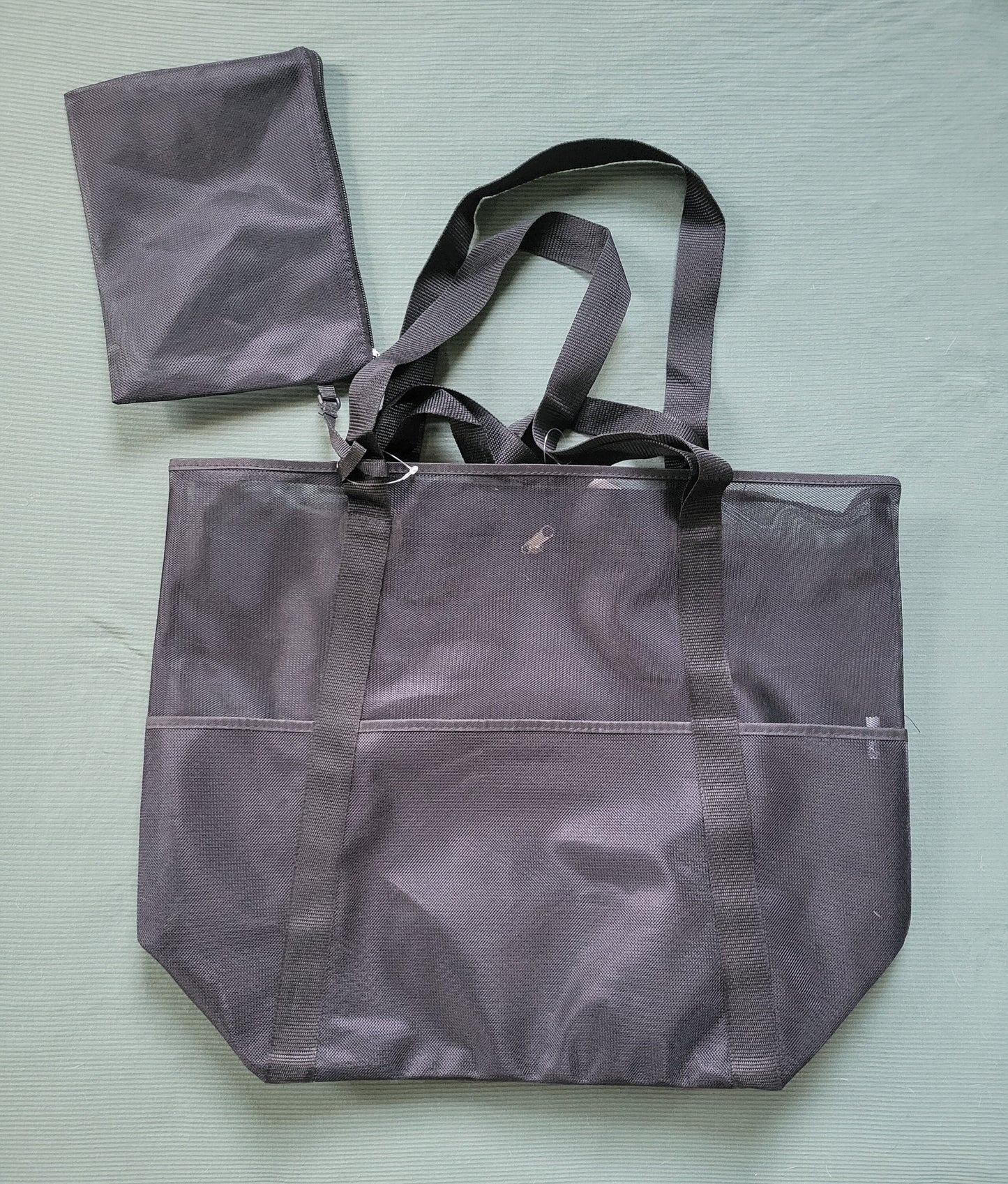 Embroidered Mesh Beach Bag