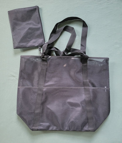 Embroidered Mesh Beach Bag
