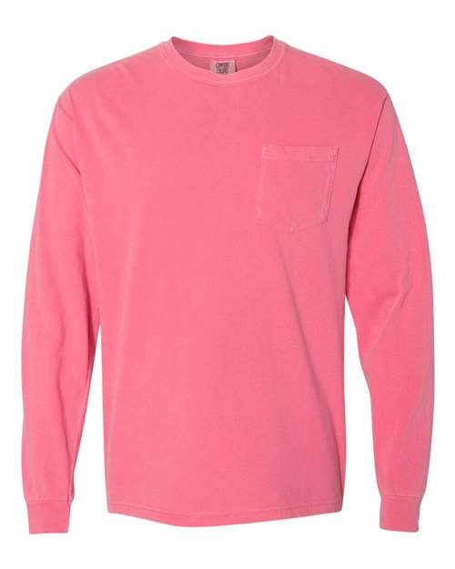 Unisex Garment-Dyed Heavyweight Long Sleeve Pocket T-Shirt