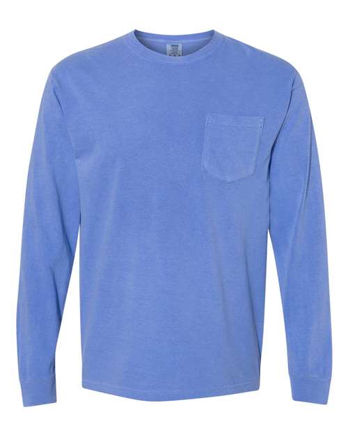 Unisex Garment-Dyed Heavyweight Long Sleeve Pocket T-Shirt