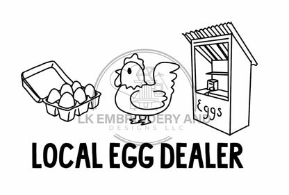 DIGITAL DOWNLOAD Embroidery File Local Egg Dealer