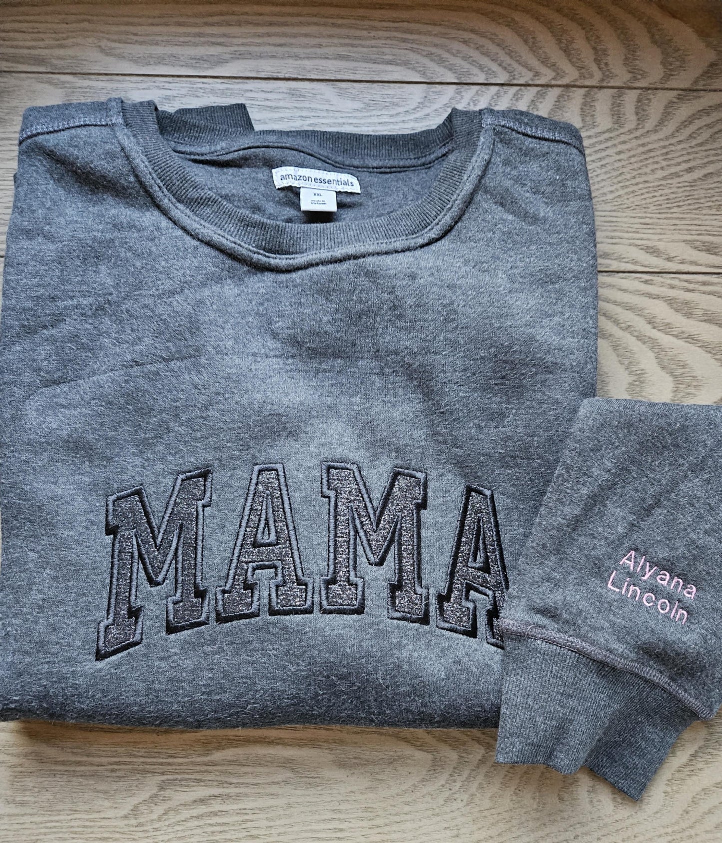 Embroidered Glitter Vinyl Mama Sweatshirt Crewneck