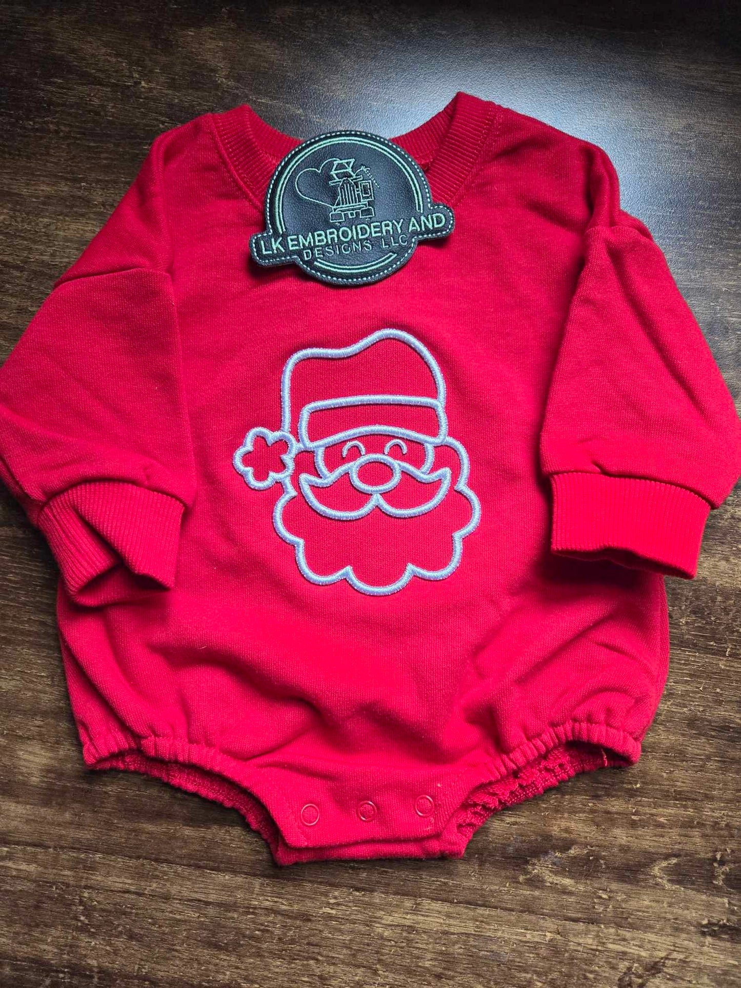 Christmas 3D Puff Santa Baby Bubble Romper
