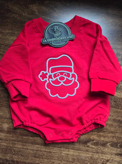 Christmas 3D Puff Santa Baby Bubble Romper