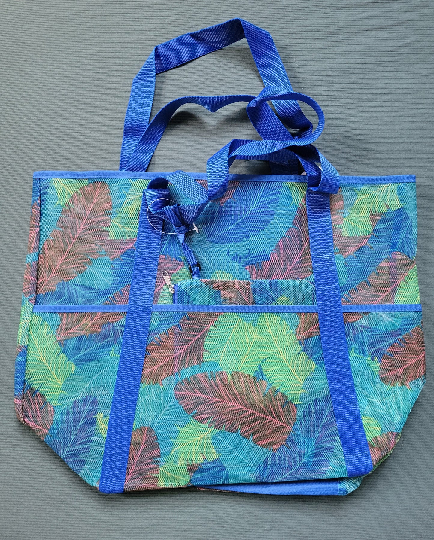 Embroidered Mesh Beach Bag