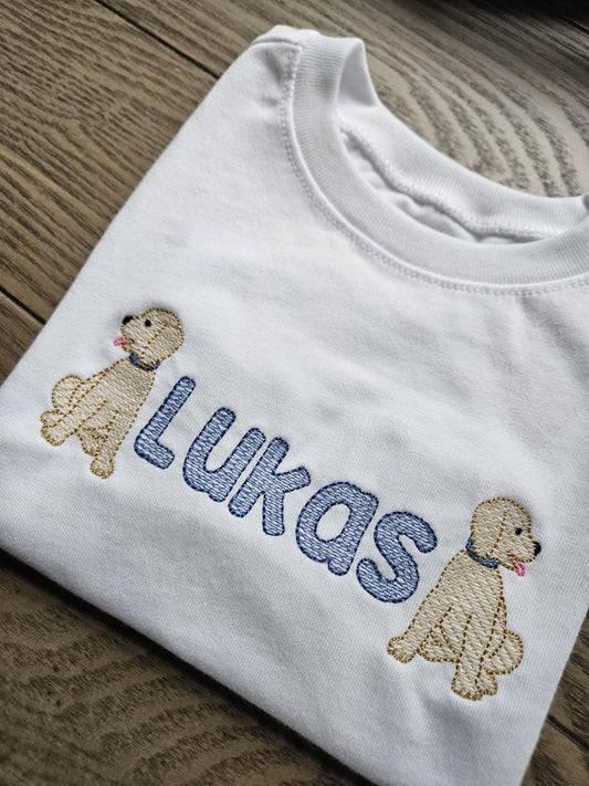 Puppy Personalized  Embroidered TShirt