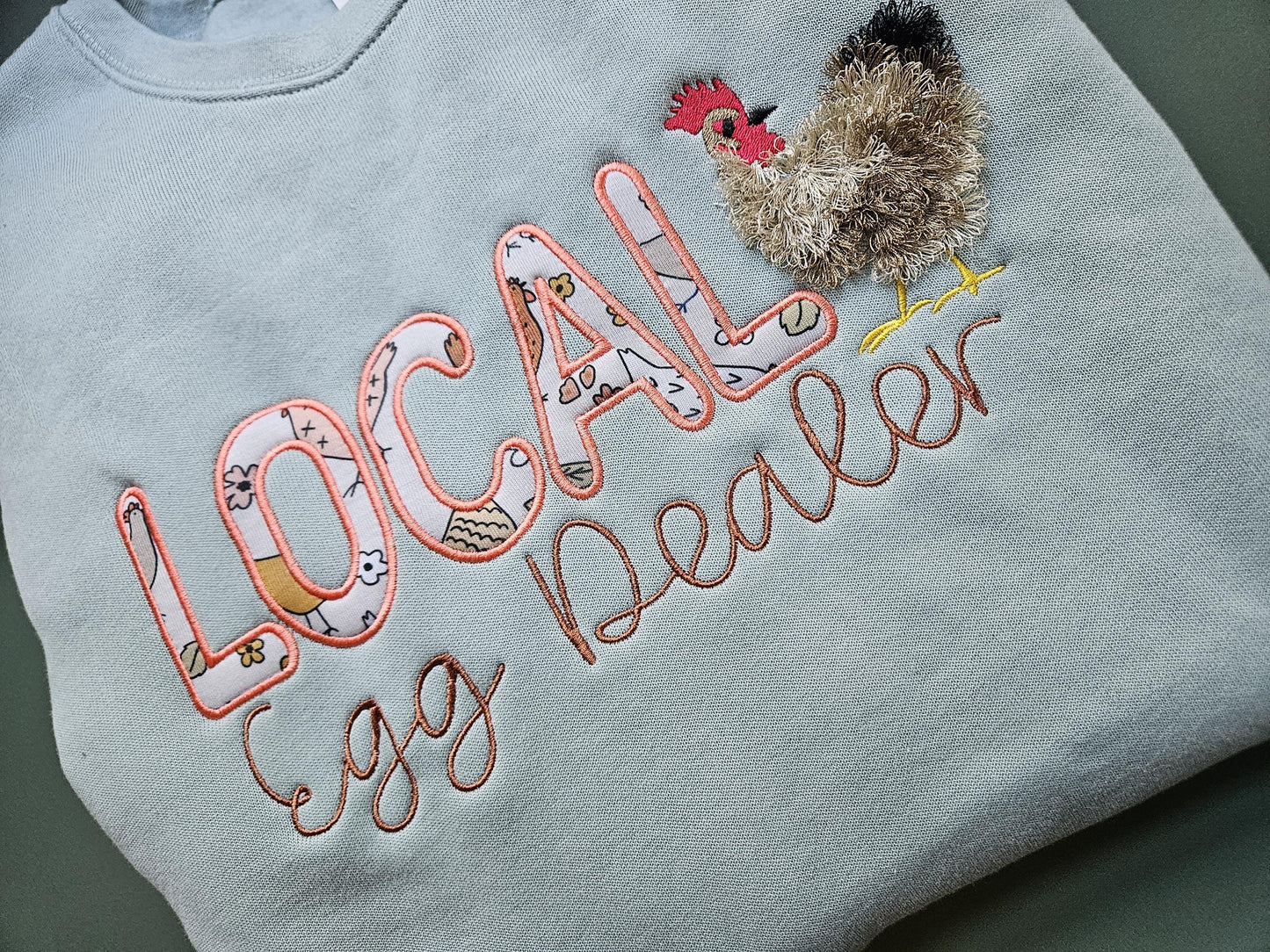 Local Egg Dealer Embroidered Crewneck Sweatshirt