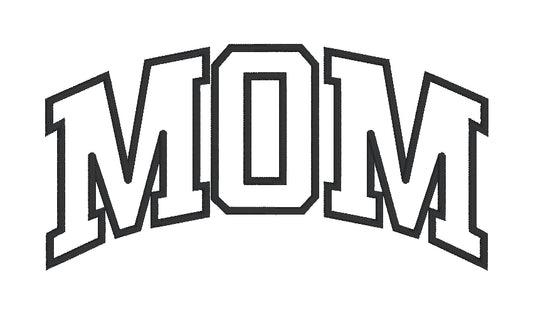 DIGITAL FILE MOM Curved Applique Embroidery File  -  Machine Embroidery - Digital Download