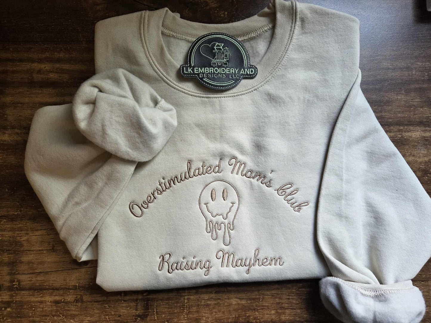 Overstimulated Moms Club Beige Sweatshirt 