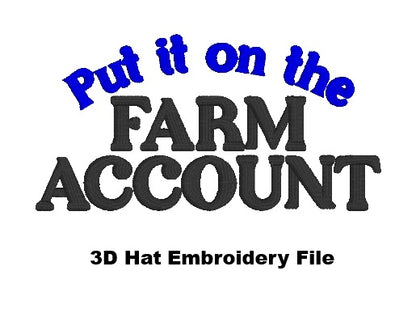 DIGITAL FILE Put in on the Farm Account 3D Puff Hat Embroidery File - Trucker Hat Design - Farm Life Machine Embroidery - Digital Download