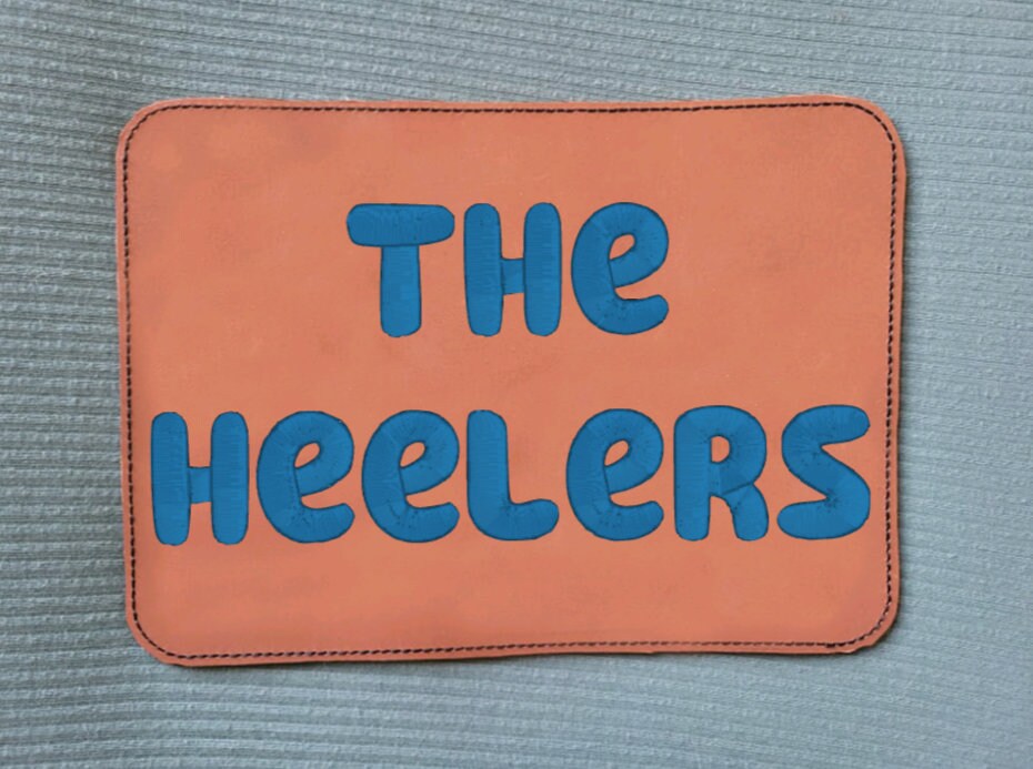 Embroidered Faux Leather Marine Vinyl Stroller Wagon Patch Last Name Patch