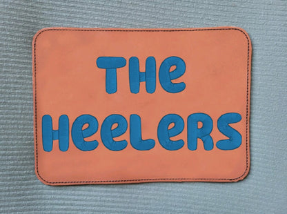 Embroidered Faux Leather Marine Vinyl Stroller Wagon Patch Last Name Patch