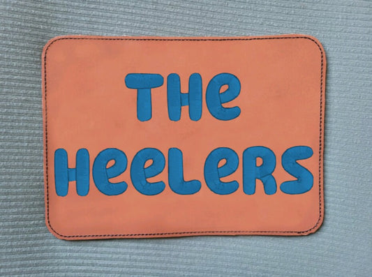 Embroidered Faux Leather Marine Vinyl Stroller Wagon Patch Last Name Patch