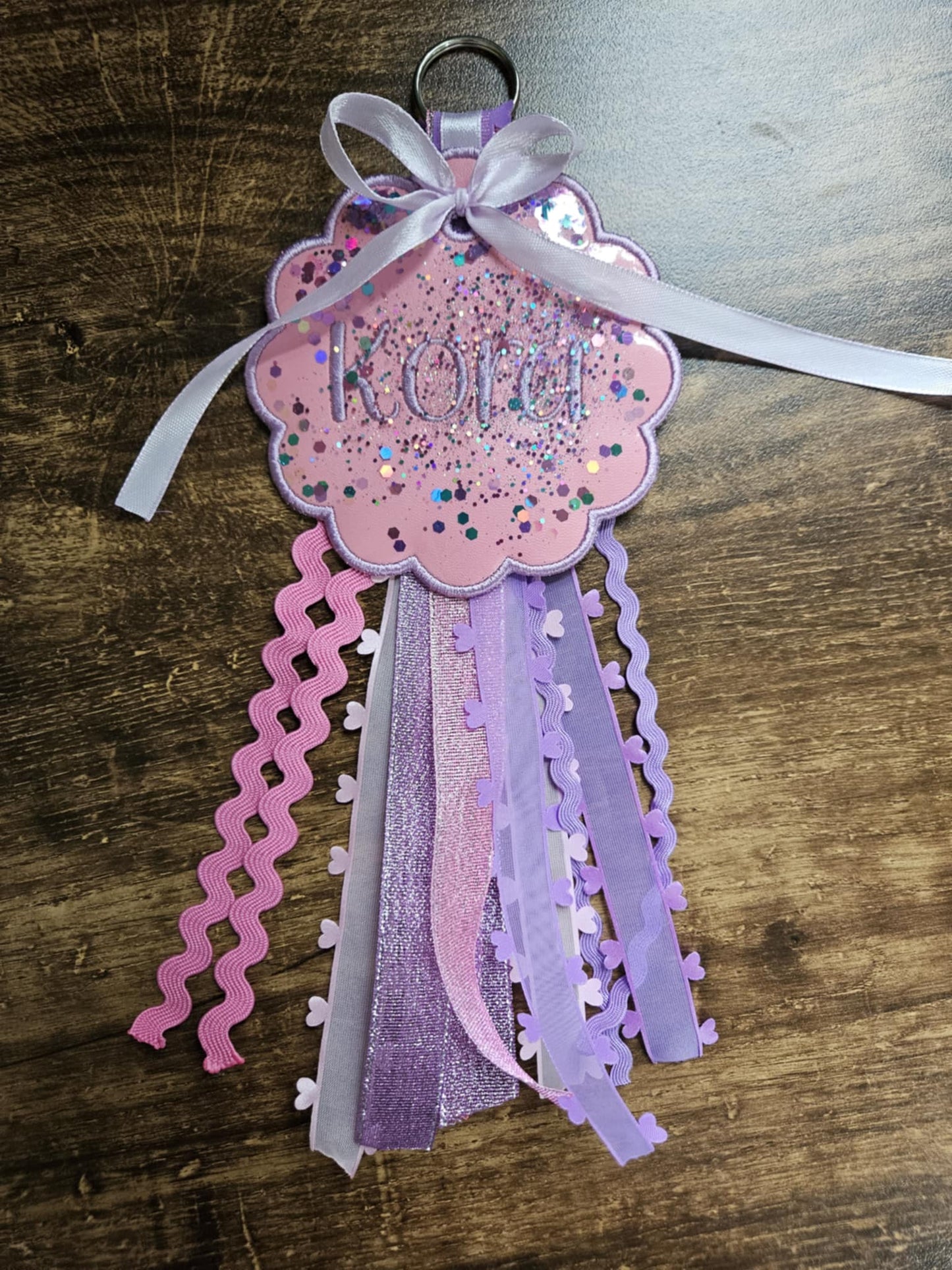 Custom Embroidered Shaker Glitter Bag Tags