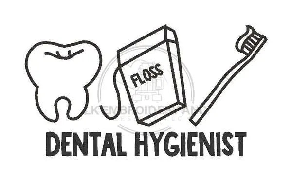 DIGITAL DOWNLOAD Embroidery File Dental Hygienist