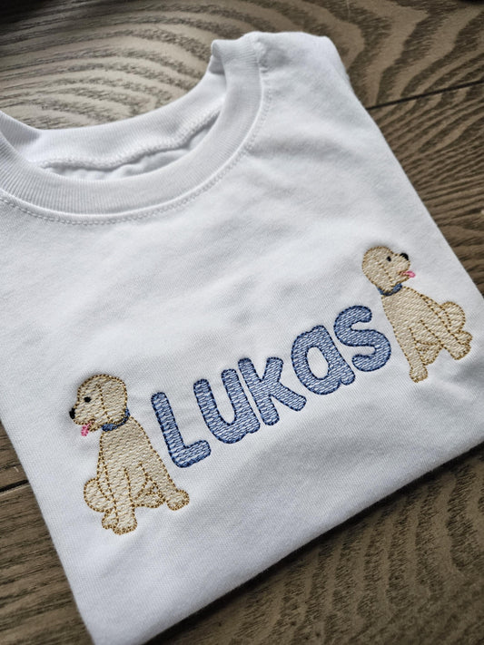 Puppy Personalized  Embroidered TShirt