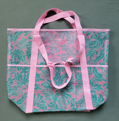 Embroidered Mesh Beach Bag