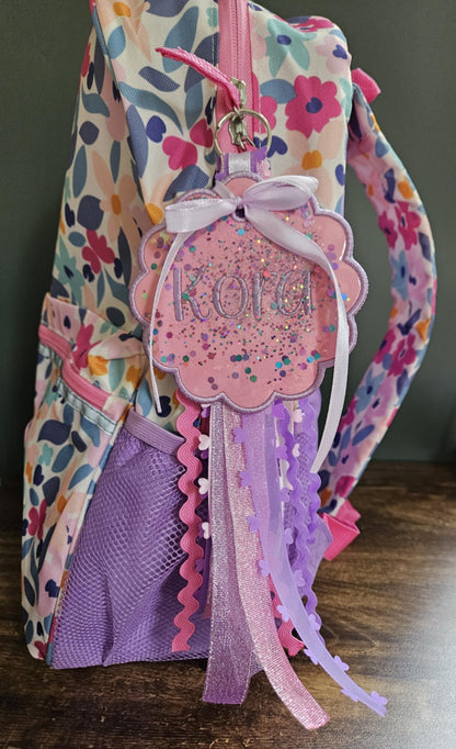 Custom Embroidered Shaker Glitter Bag Tags