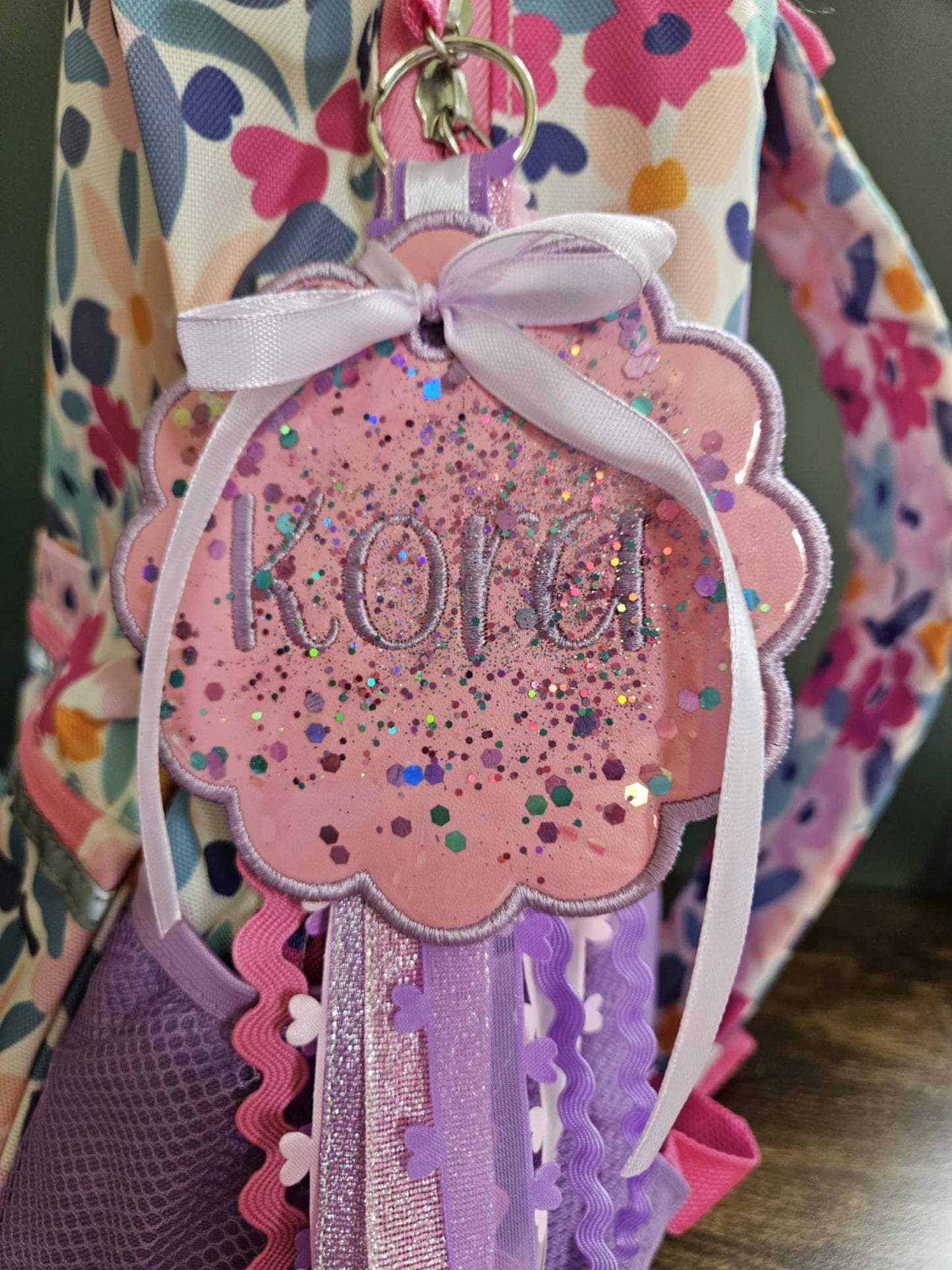 Custom Embroidered Shaker Glitter Bag Tags