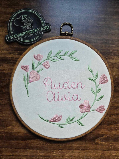 Embroidered Keepsake Baby Name Sign