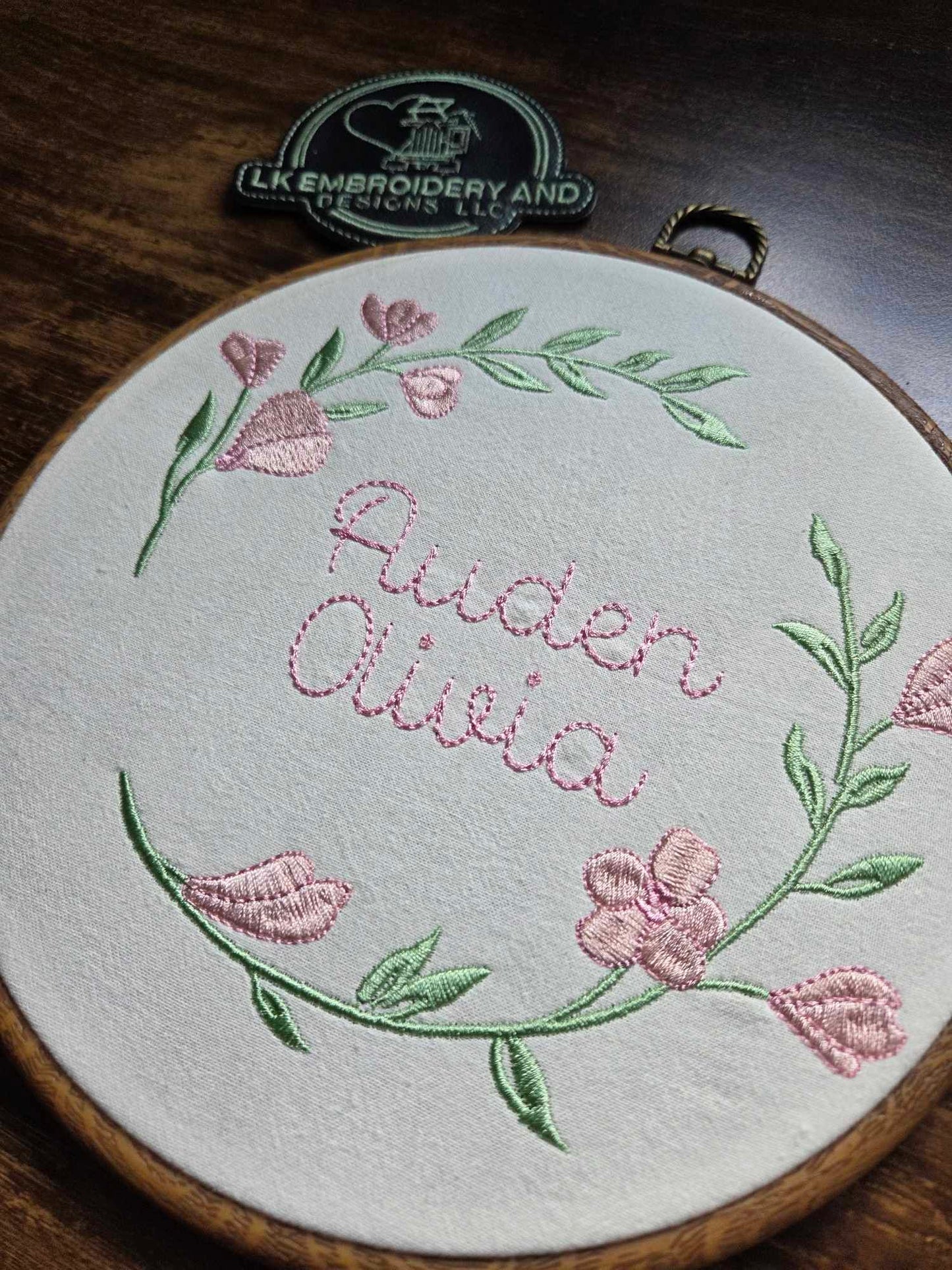 Embroidered Keepsake Baby Name Sign