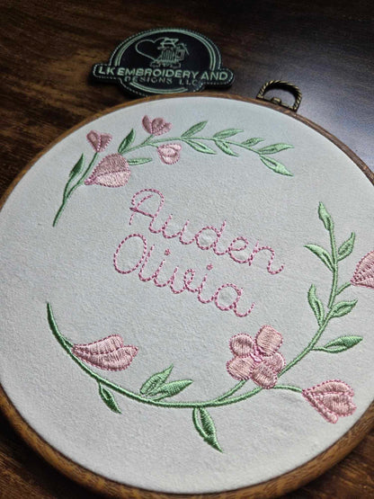 Embroidered Keepsake Baby Name Sign