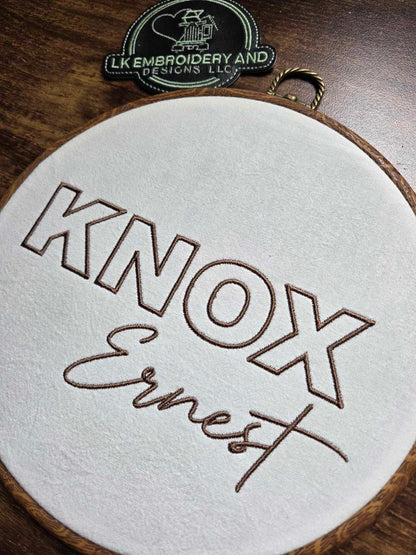 Embroidered Keepsake Baby Name Sign