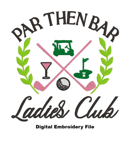 DIGITAL FILE Par Then Bar Embroidery File  -  Machine Embroidery - Digital Download