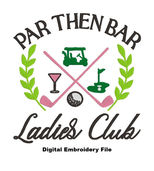 DIGITAL FILE Par Then Bar Embroidery File  -  Machine Embroidery - Digital Download
