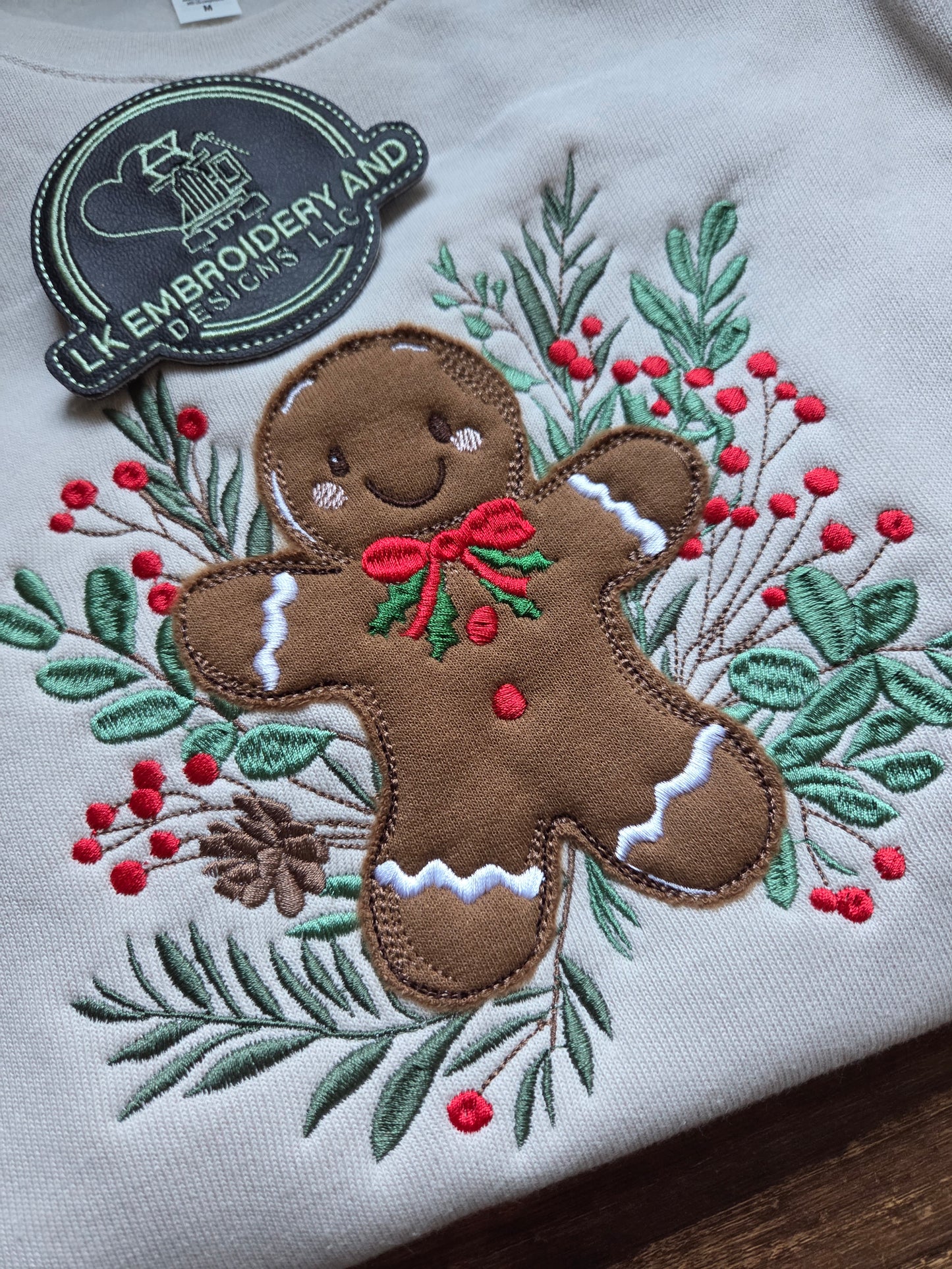 Gingerbread Embroidered Crewneck Sweatshirt
