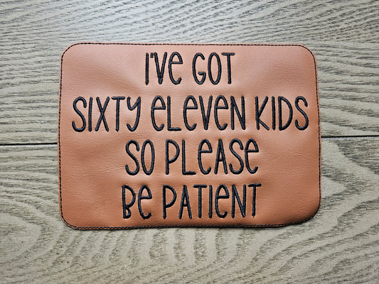 Embroidered Faux Leather Marine Vinyl Stroller Wagon Patch I've got sixty eleven kids so please be patient