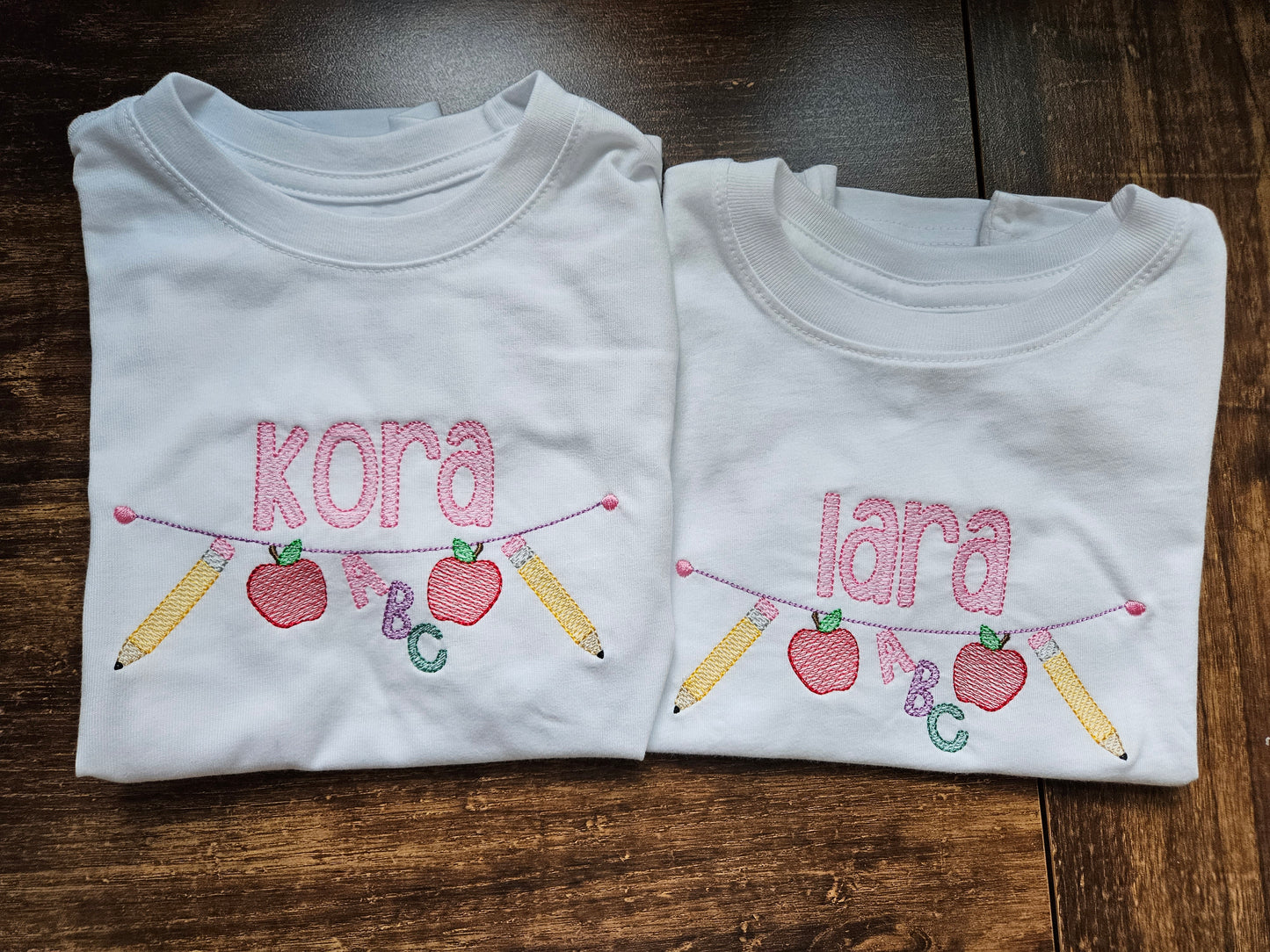 Back to School Banner Personalized Name Embroidered TShirt